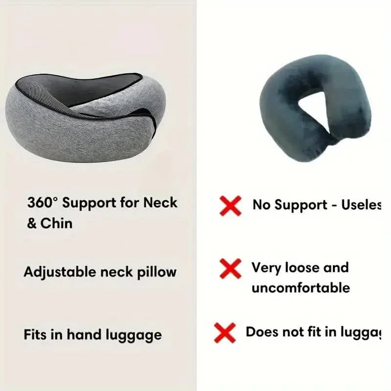 Travel Neck Pillow Memory Foam U-Shaped Pillow Snail Style Travel Neck Support Portable Adjustable Soft Noon Break Sleep Pillows