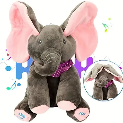 Animated Elephant Toys Plush Singing Elephant with Ears Moving Electric Plush Toy Cute Elephant Stuffed Animal Toy for Baby Gift