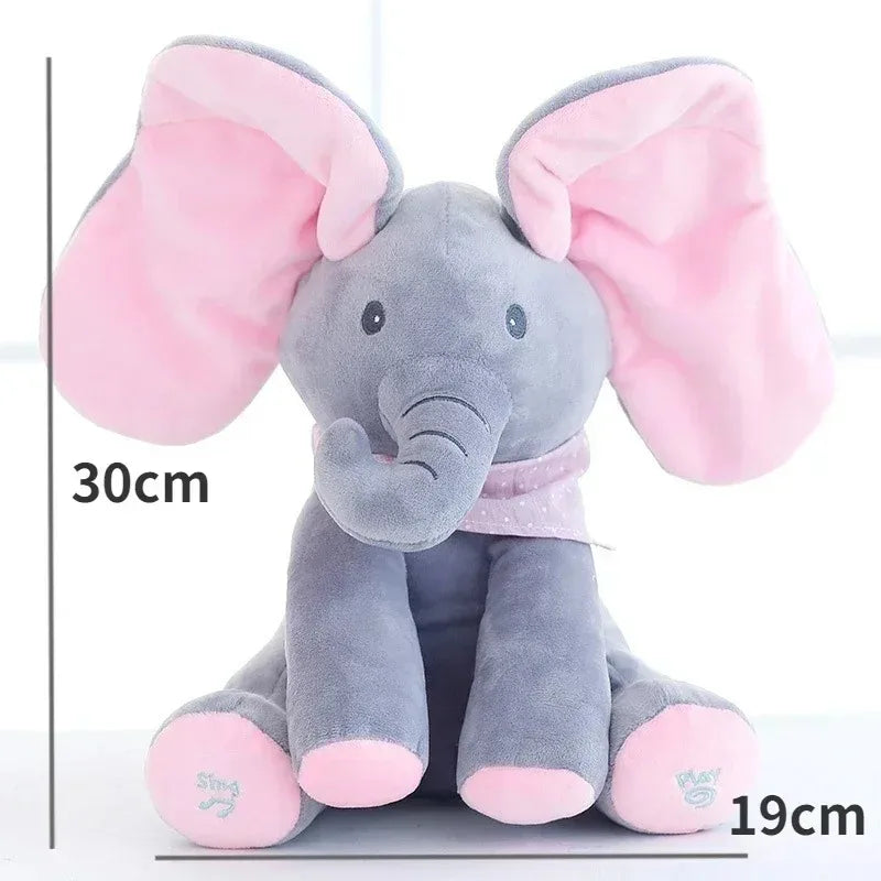 Animated Elephant Toys Plush Singing Elephant with Ears Moving Electric Plush Toy Cute Elephant Stuffed Animal Toy for Baby Gift